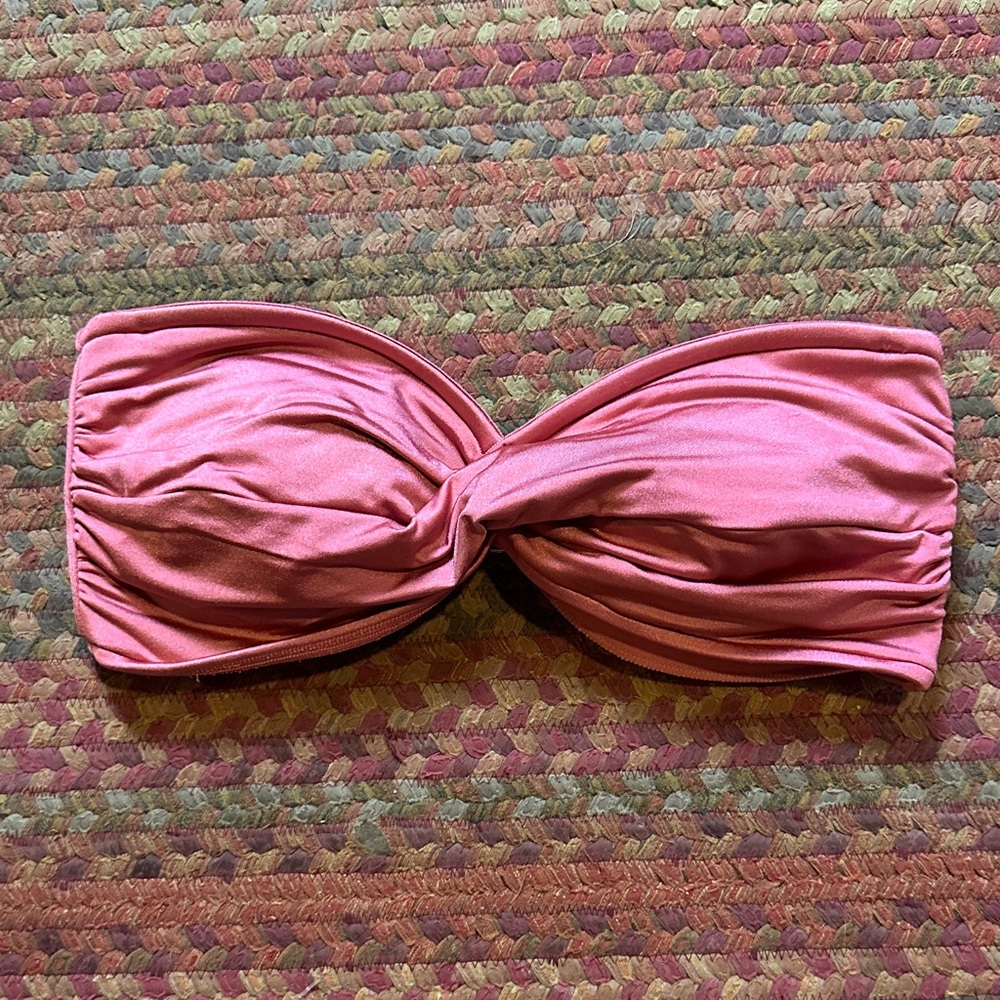Seafolly Rose Pink Twist Bandeau Bikini Top